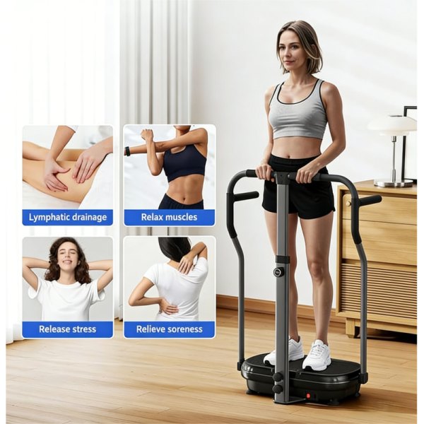 Household Vibration Plate Exercise Machine With Handrail Vibrating Exercise Machine