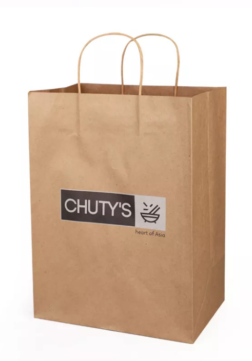 CMYK 50gsm To 200gsm Durable Kraft Paper Bags Flexo Printing