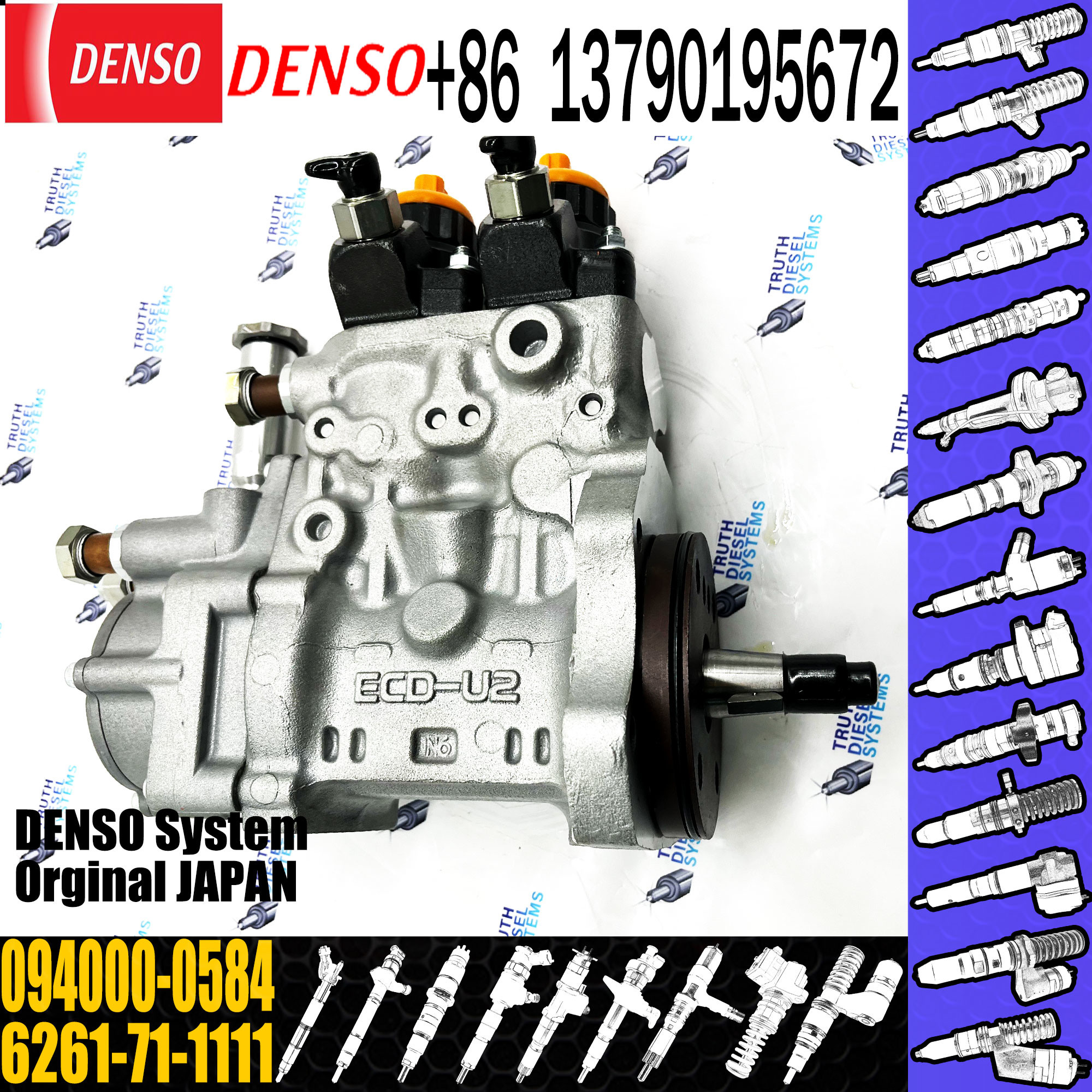 6D140 engine parts fuel injection pump 094000-0580 6261-71-1110 094000-0584