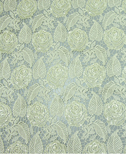 Chemical lace with Red/Pink /Orange Color + Embroidery Sequin Lace Fabric