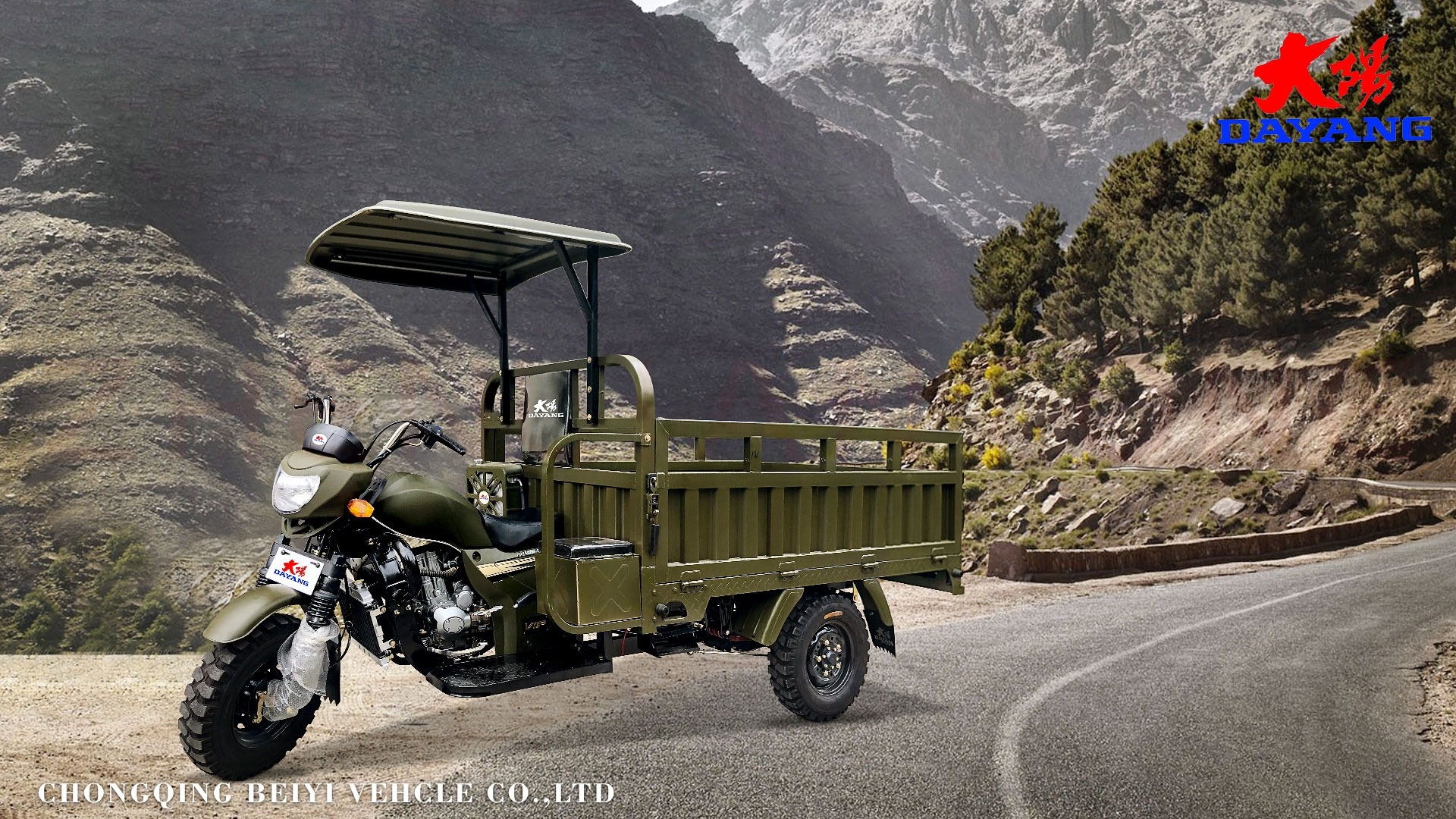 Powerful 12V Single Cylinder Cargo Motorcycle for Cargo Transportation