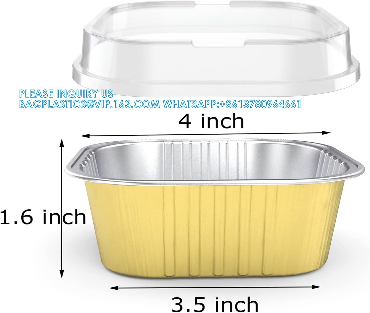 10 Oz Baking Cups Aluminum Foil Cupcake Cups With Lids Square 300ml Cake Pan For Desserts Flans, Creme Crisp Cups