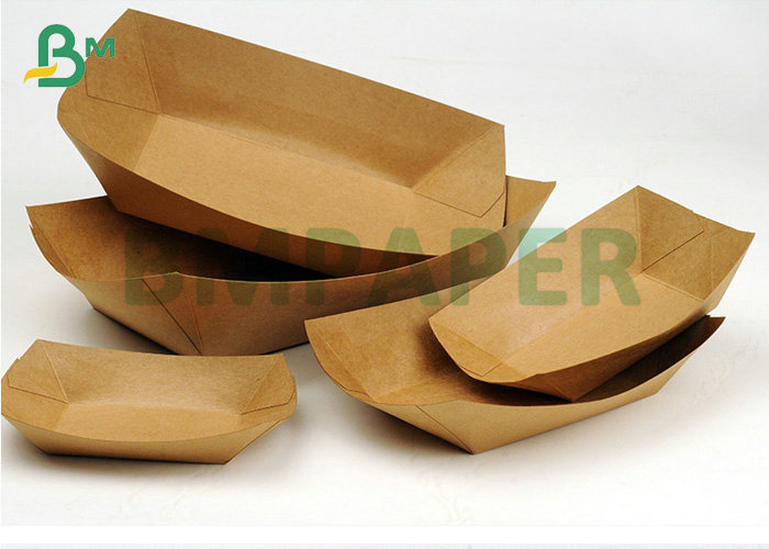 C1S PE Coated 270gsm Brown Kraft Paper Take Away Food Box Paperboard