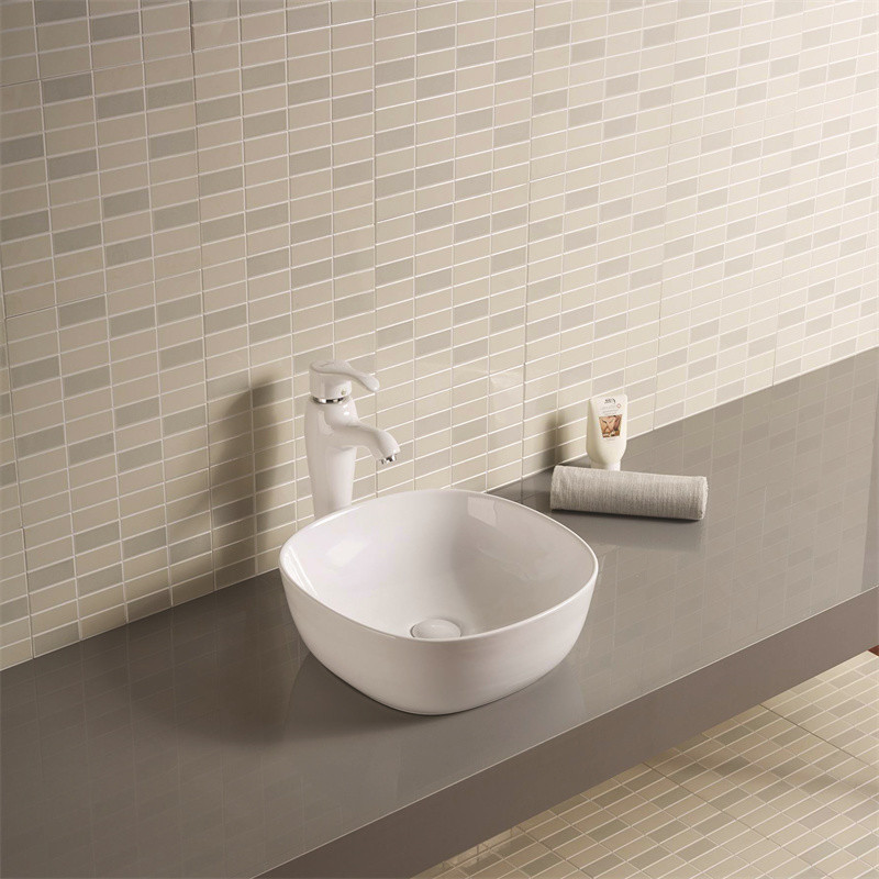 19x19 12x12 Round Drop In Bathroom Sink Basin Rustic Orange Red White Grey