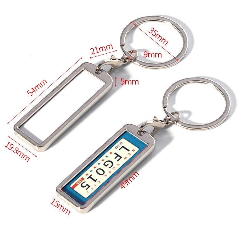 Double Sided Sublimation Key Chains Blanks Car Keychain Tags With Printable Aluminum Sheet