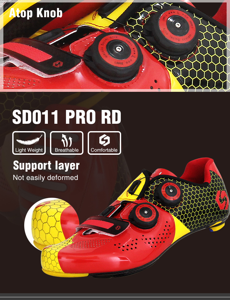 OEM Road Racing Bicycle Shoes , Red Road Cycling Shoes Good Shock Absorption