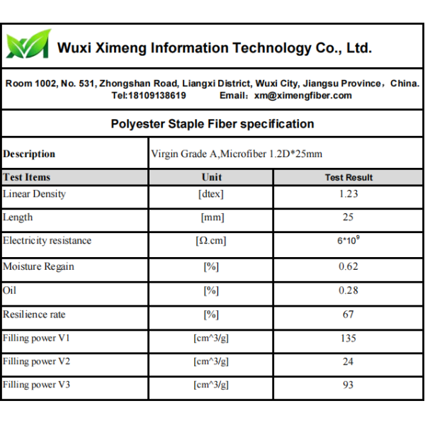 Stable Quality Virgin White Polyester Fiber 1.2D 38mm Good Processability for Ring Spinning & Open End Spinning