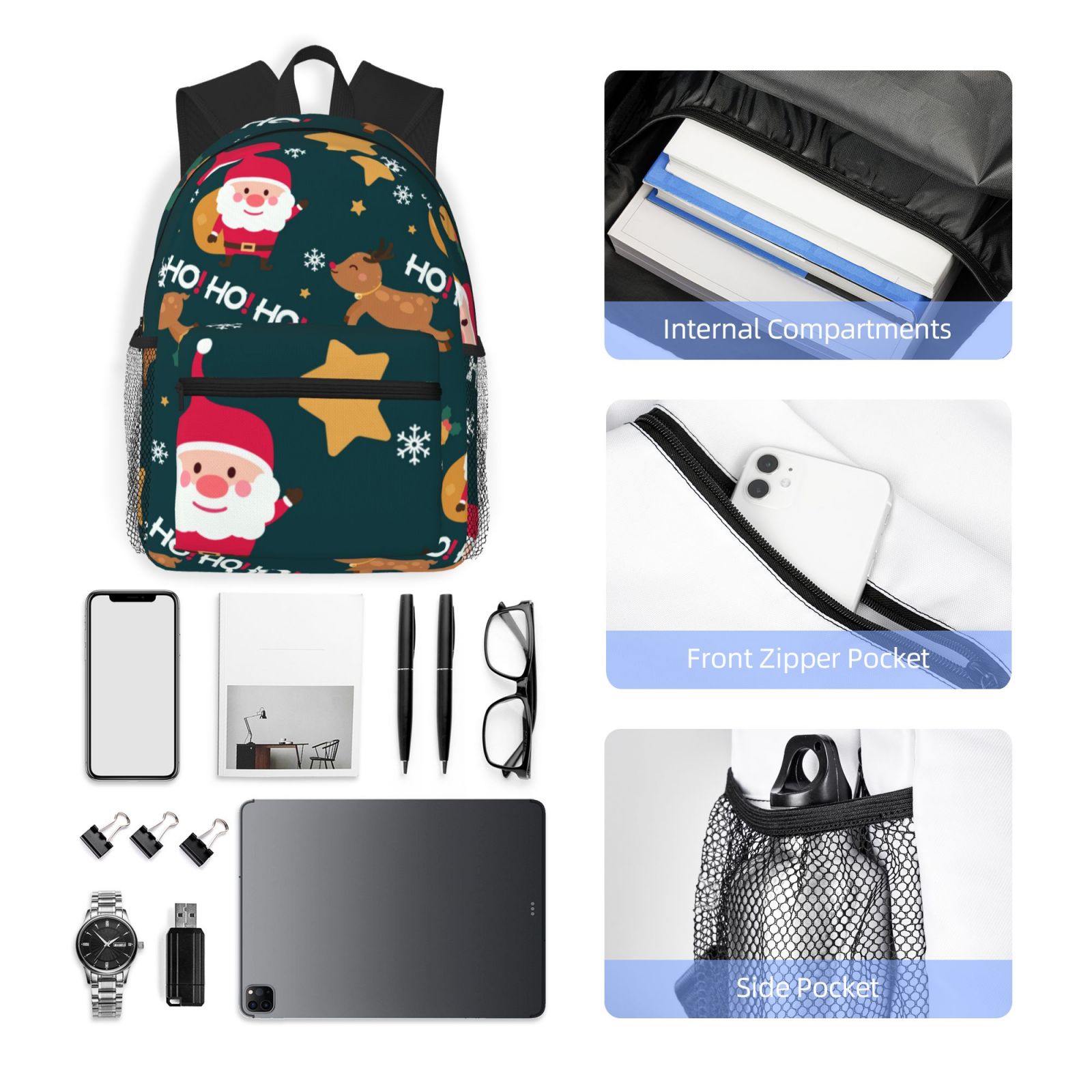 Functional and Fashionable Custom Logo Pattern Design School Backpack for Students