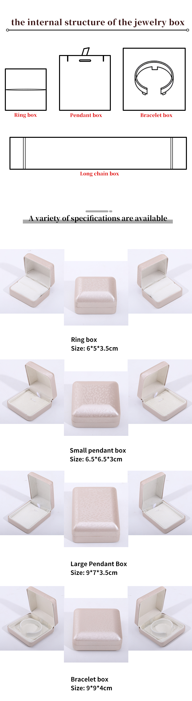 Customized Gold Leather Jewelry Box for Bracelet Necklace and Ring Storage Newest Style