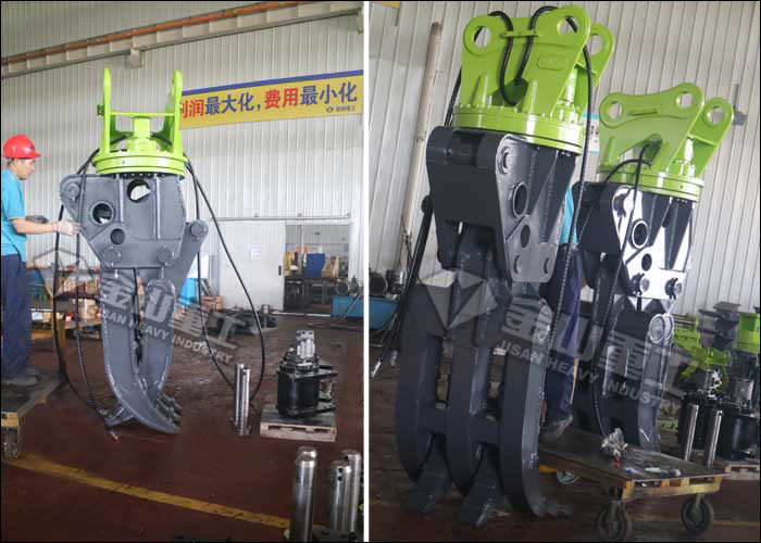 Q345B Hydraulic Power Excavator Grapple Attachment For Excavator