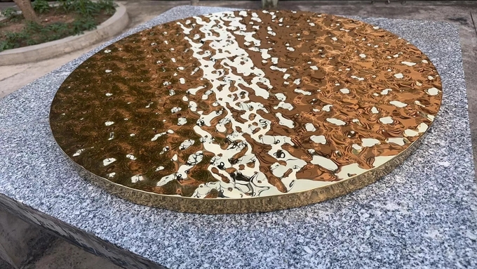 Custom Cutting Size Water Ripple Effect Stainless Steel Circular Ceiling Panels Decoration