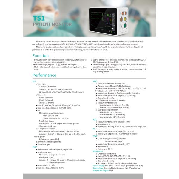 Touch Screen Multi Parameter Patient Monitor Hospital ICU Patient Monitor
