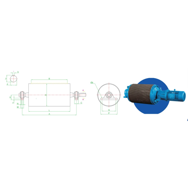 Conveyor Belt External Motorized Pulley Drum