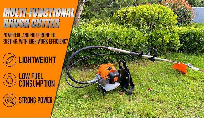 2 Stroke 42.7cc Backpack Gasoline Brush Cutter Grass Weeder Branch Cutter