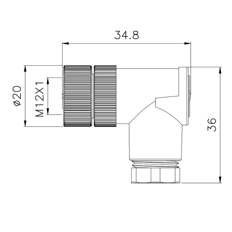 Waterproof M12 8 Pin Female Connector 5P 12P With A / D Coding