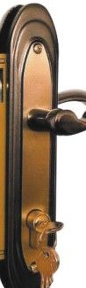 Indoor Security Double Hook Mortise Lock With Brass Cylinder Copper Color