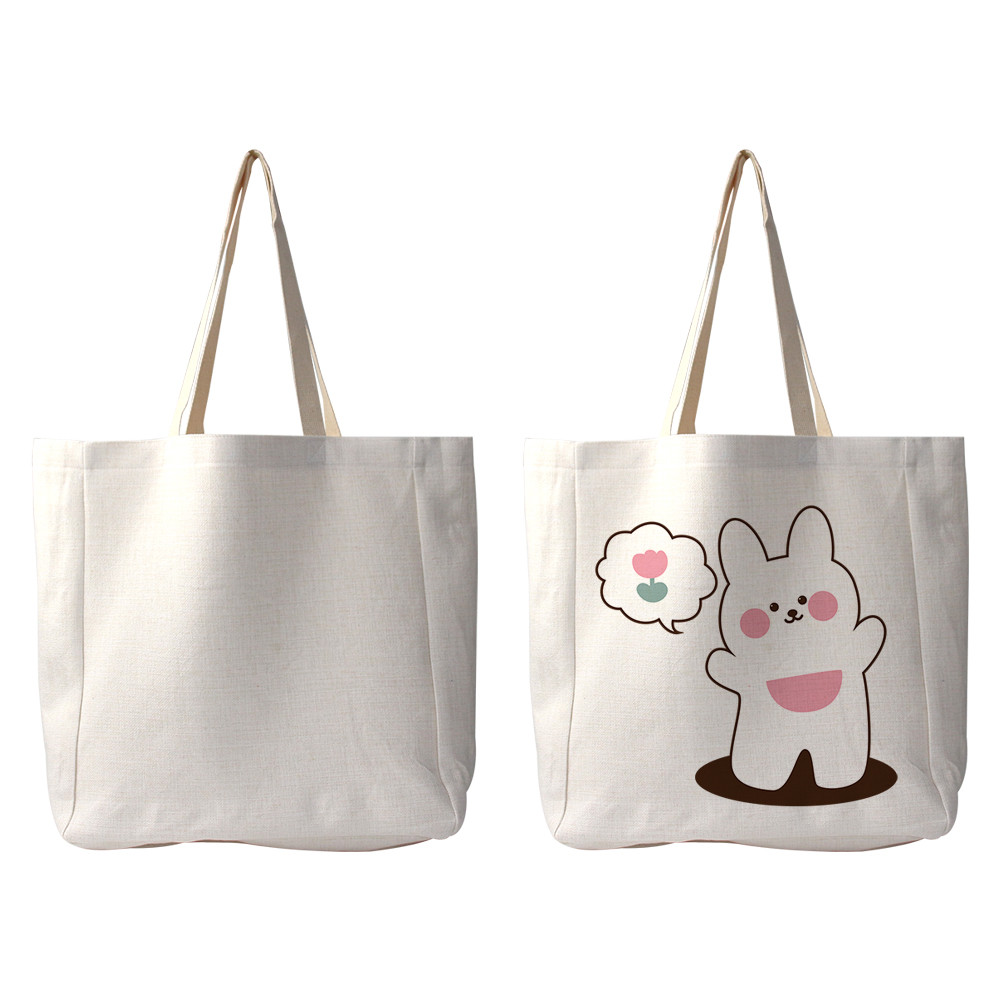 Blank White Linen Sublimation Handbag For DIY Sublimation Photos Printing
