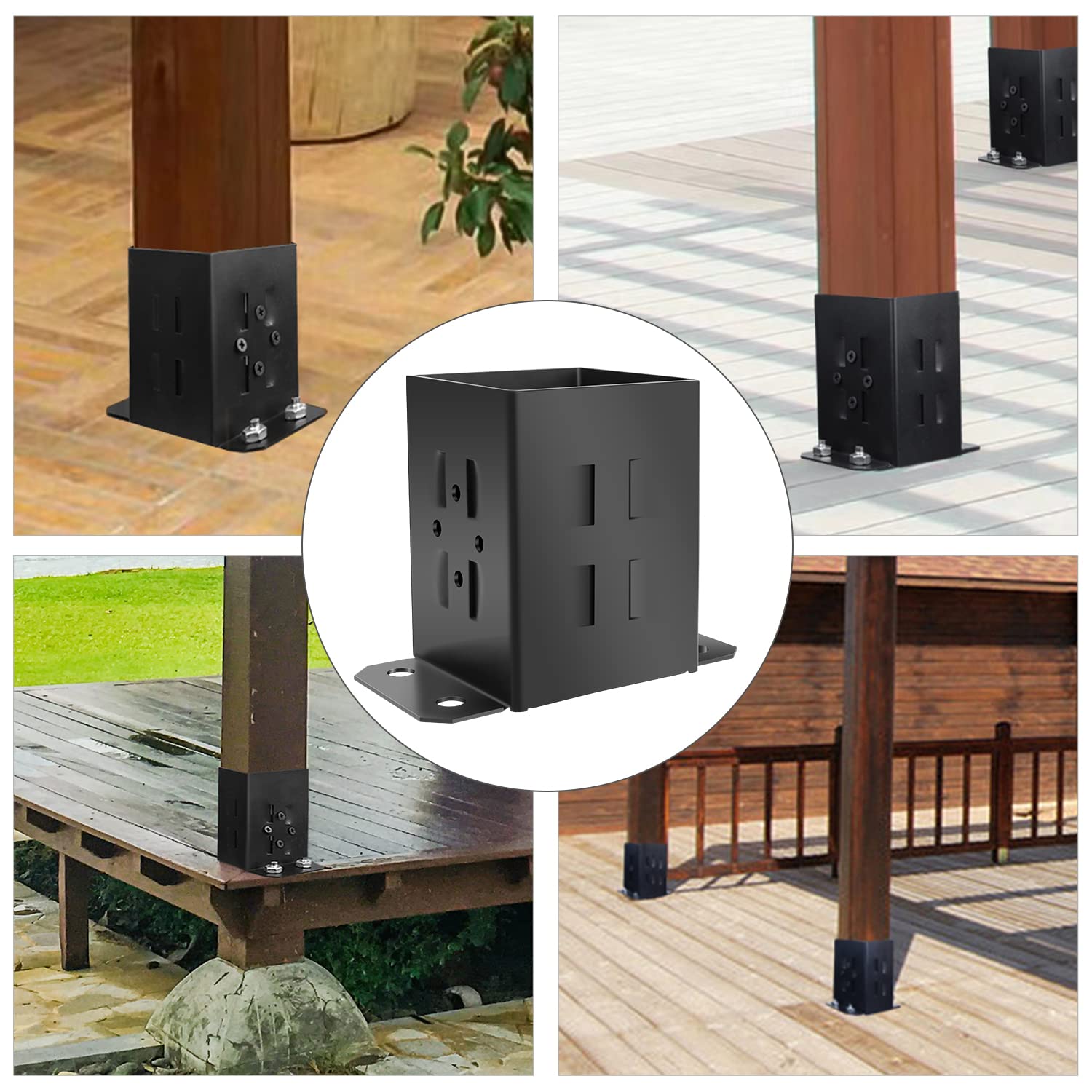 Fence Accessories UV Resistant Deck Railing Base Bracket with Lamp Handrail Supports