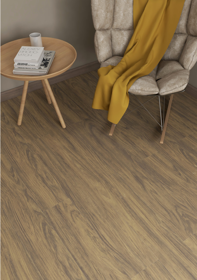 1220x183mm Fireproof SPC Plastic Flooring E0 Formaldehyde Ormosia Henryi Padauk GKBM SY-W3008