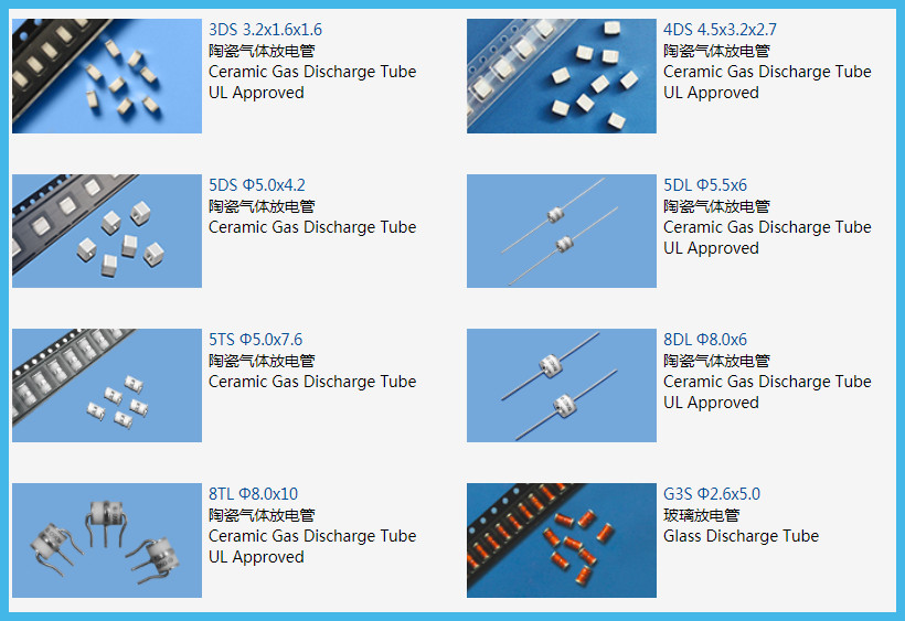 SMD 3 Gas 3 Pin GDT Discharge Tube 230V 20% 10kA Gas Tube Arrester