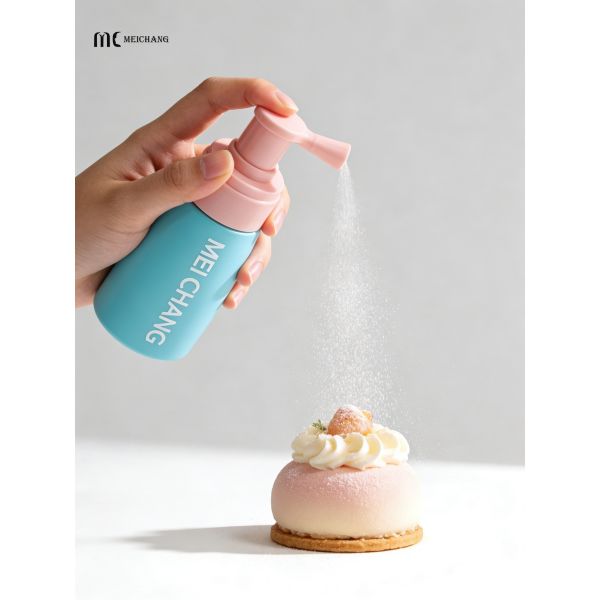 140ml 180ml Powder Spray Bottle with Precise Dosage 0.06cm³±0.01cm³, Food-Grade PET & PP, and Customizable Logo & Color