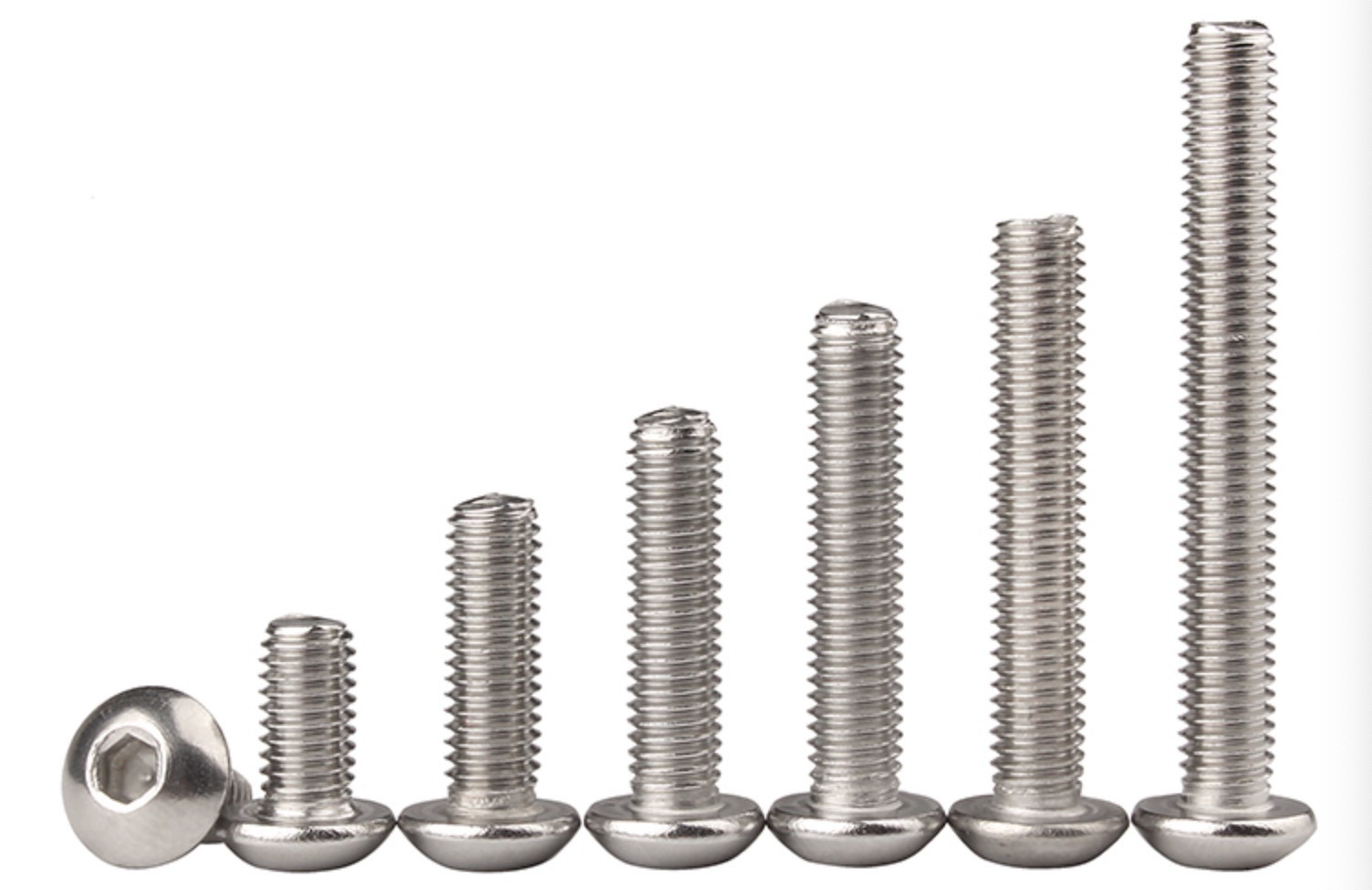 M8 Hex Stainless Steel Machine Screws , Round Head Socket Drive Screw