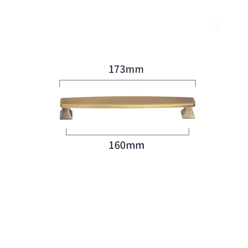 Kitchen Gold Brass Cabinet Pull Handles 192mm For Apartment Villa