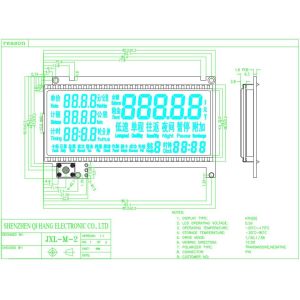 Negative HTN Blue 1/3 BIAS Transmissive 7 Segment Lcd Display Module