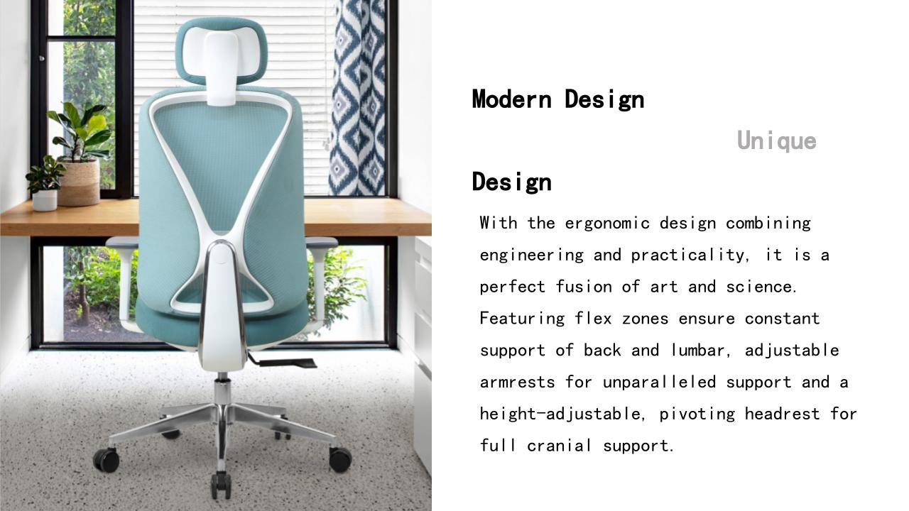 330 Polished Ergonomic Office Chair Aluminum Base Executive Ergo Lumbar Support