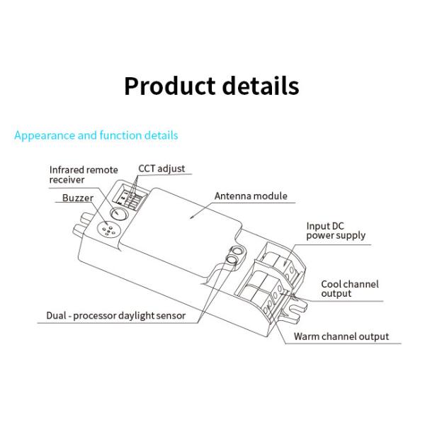 HNS117 3 In 1 Dimmable Motion Sensor CCT DIP Switch Setting 12v Small Tri Level Dimming