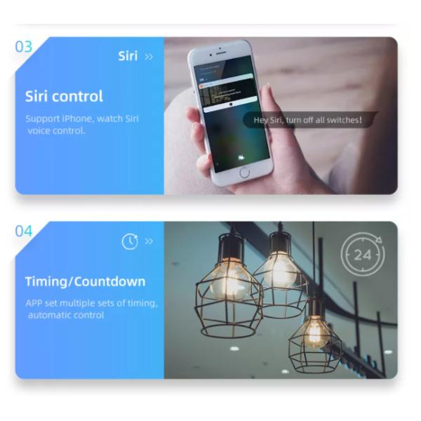 Curved Panel Tuya Smart Switch Wireless Light Switch With Google Assistant Built In