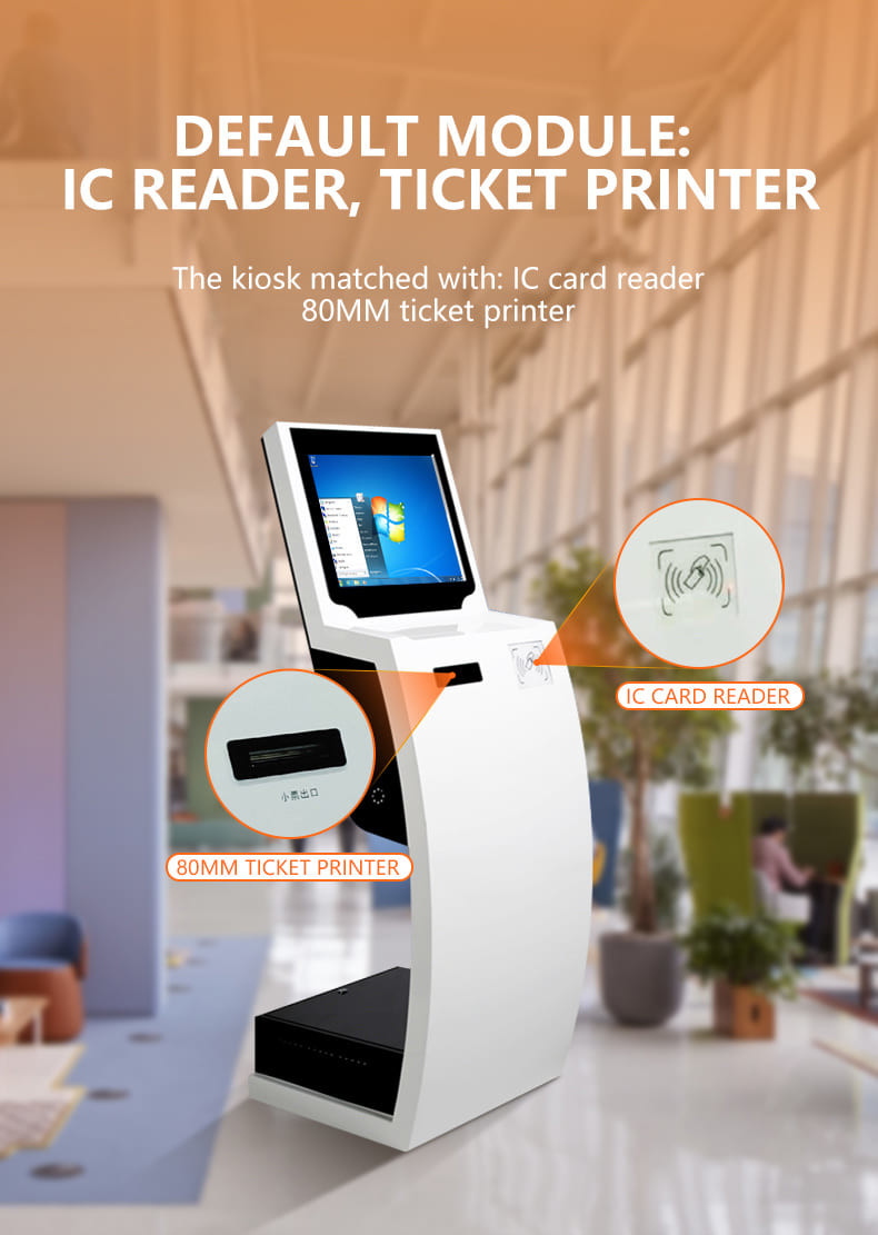 Self Service Queue And Call Terminal Touch Screen Machine Multifunction Self Service Kiosk