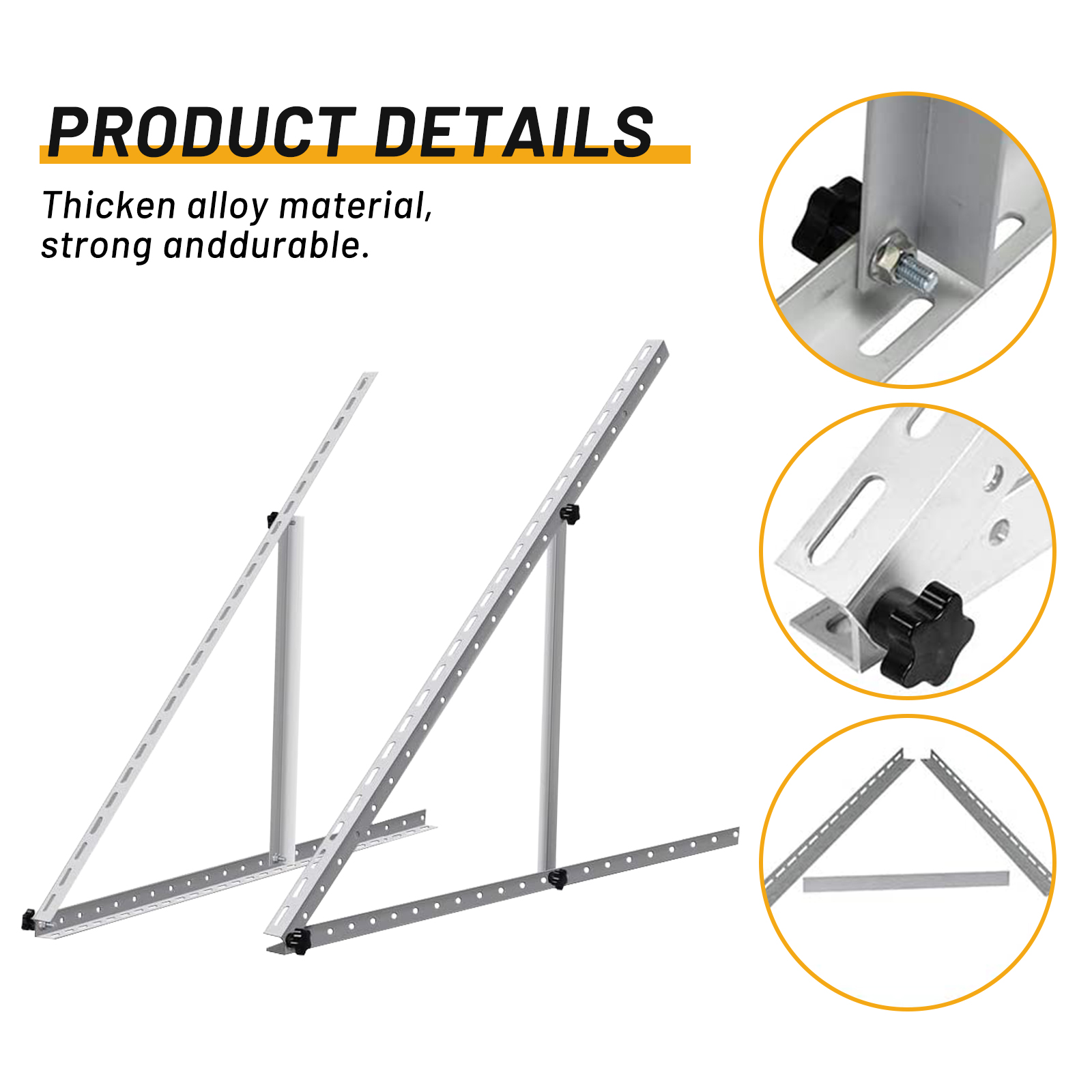 Triangle Adjustable Solar Panel Roof Mounting Brackets Snow Load Resistant and Durable