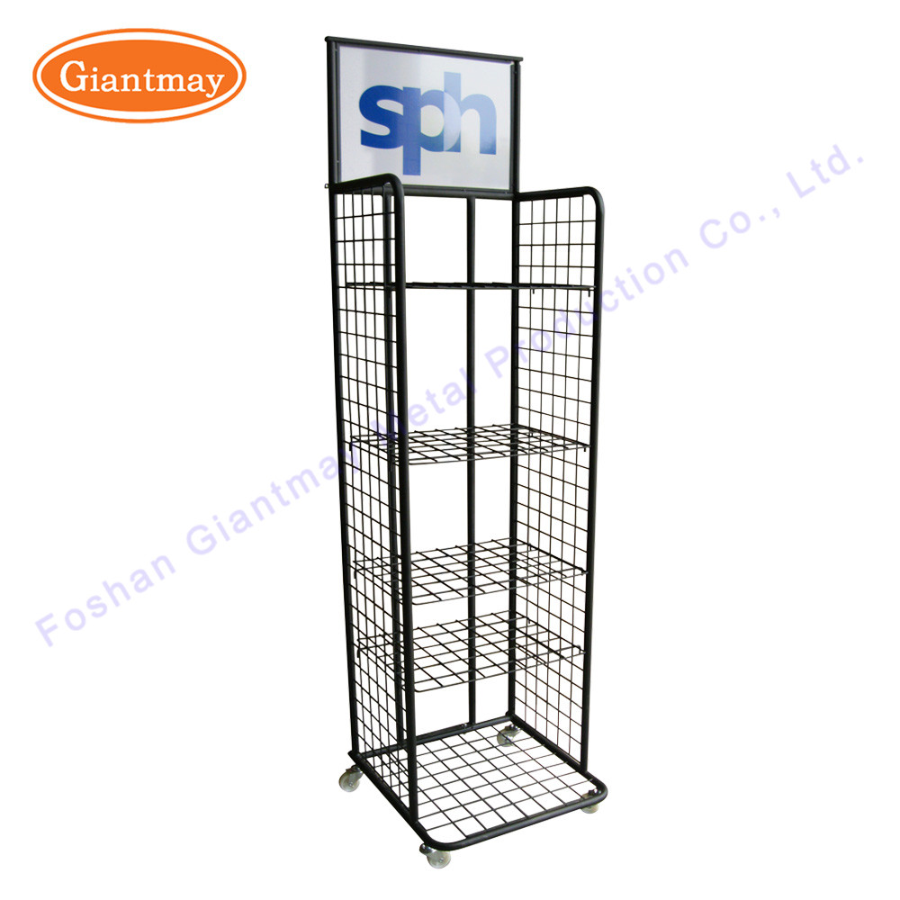 Retail Shop Potato Chip Rack Metal Wire Display Stand