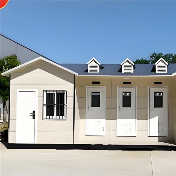 Portable toilet container installation example