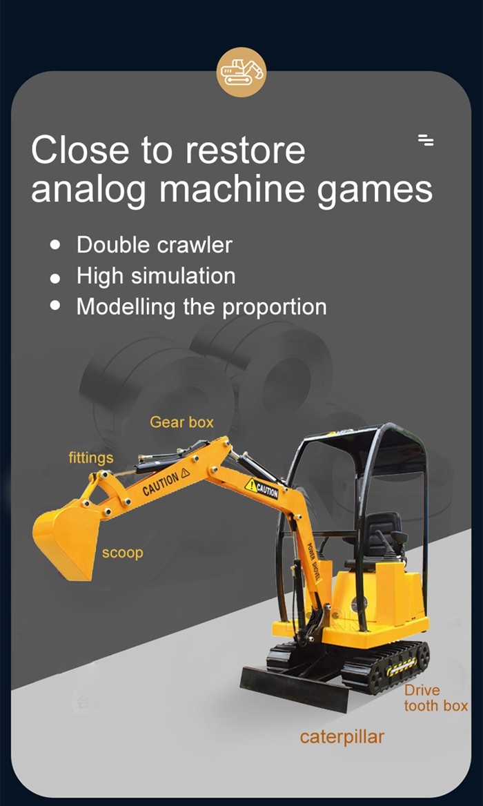 315Kg Amusement Game Machines Pleasure Excavator Rotate 360 Degrees