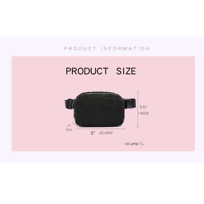 Luxury Plush Crossbody Fanny Pack Purses Fashionable Hand Bag Letter Pattern Type