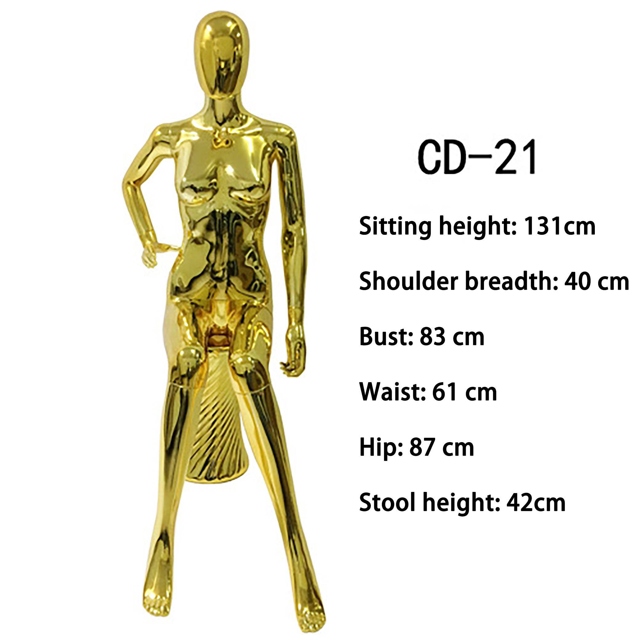 Fashion Gold Mannequin Full Body For Both Female Mannequin And Male Mannequin