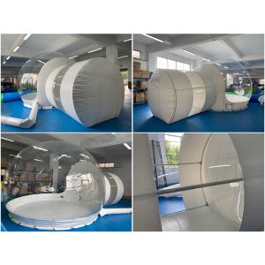 1mm PVC Transparent Bubble Tent With Tunnel Inflatable Camping Tents