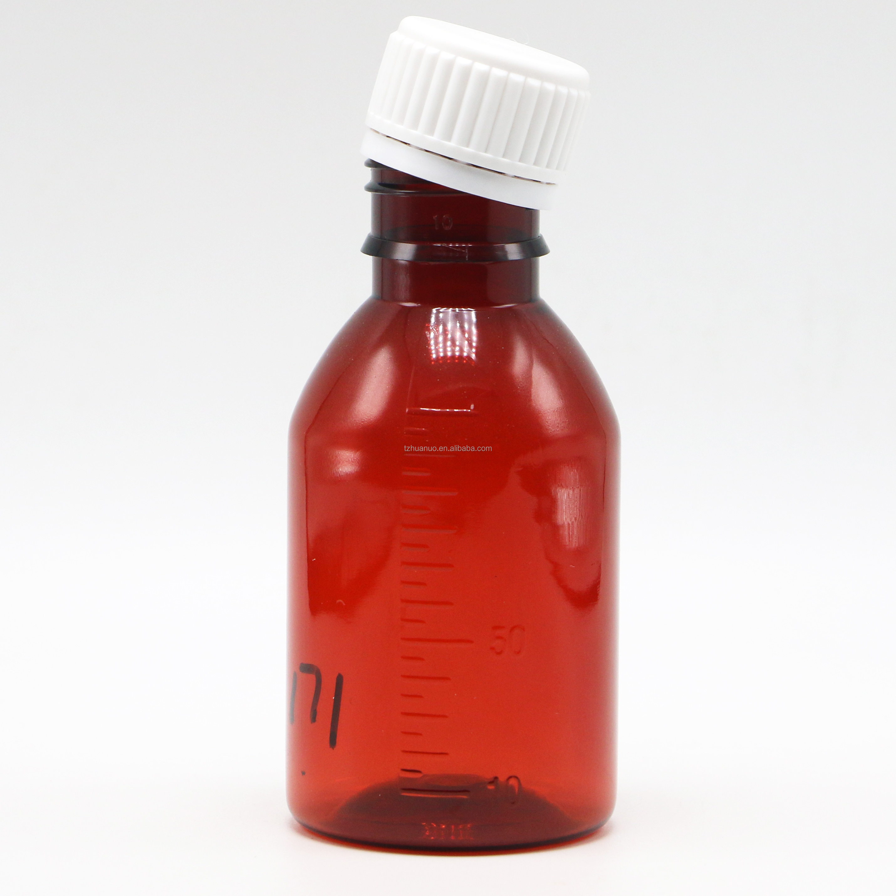 Customized Logo Pharmaceutical Grade 100ml PET Cough Syrup Bottle with Screw Cap