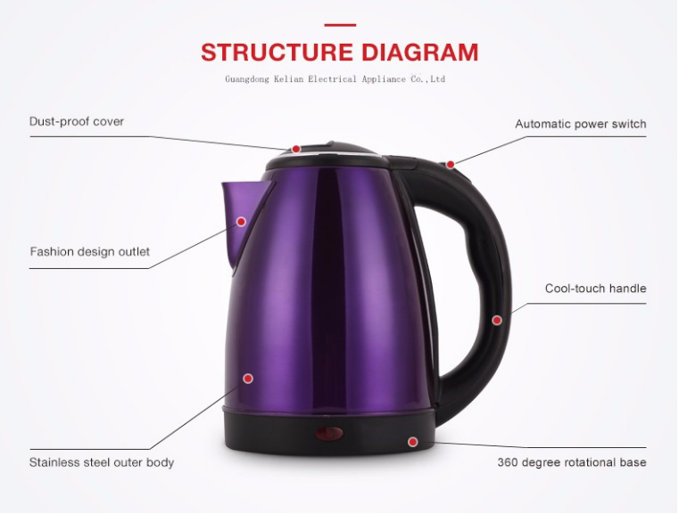 Fashionable New Developed cheap stainless steel electric kettle