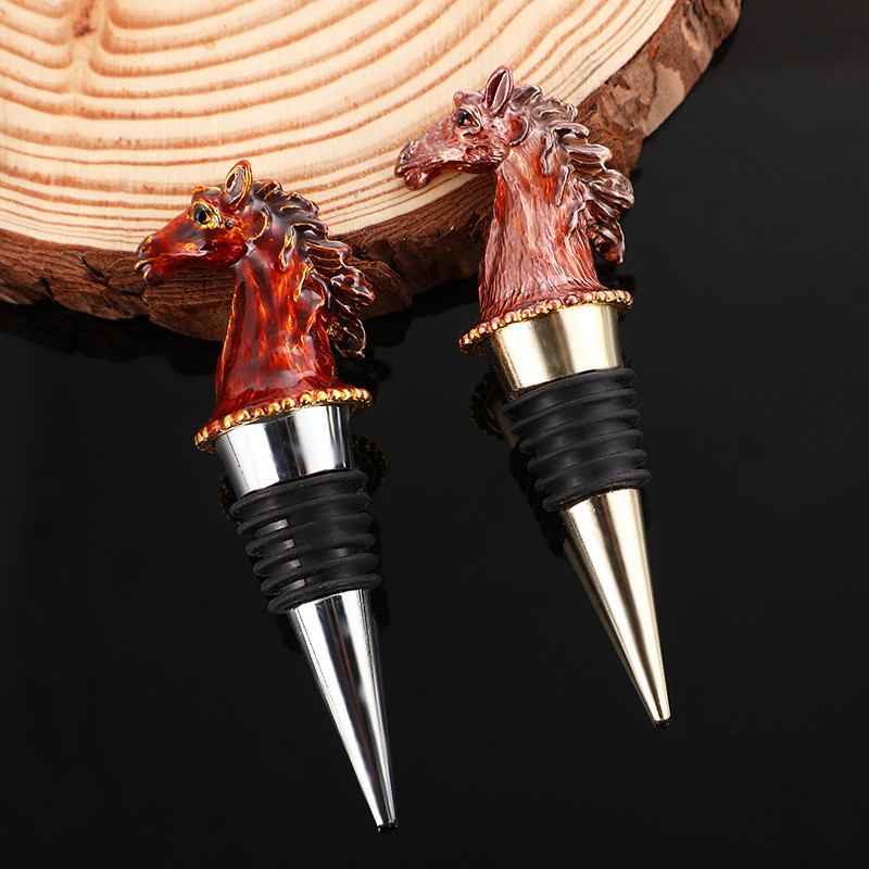 Enamel Color Red Wine Stopper Zinc Alloy Bottle Stopper