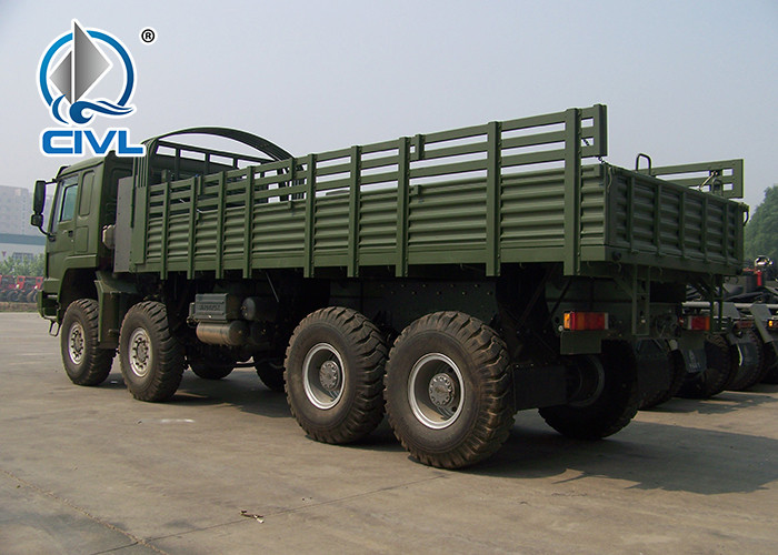8X8 All tires Driving Heavy Cargo Truck With Heigthen Chassis Cross-Country Green color