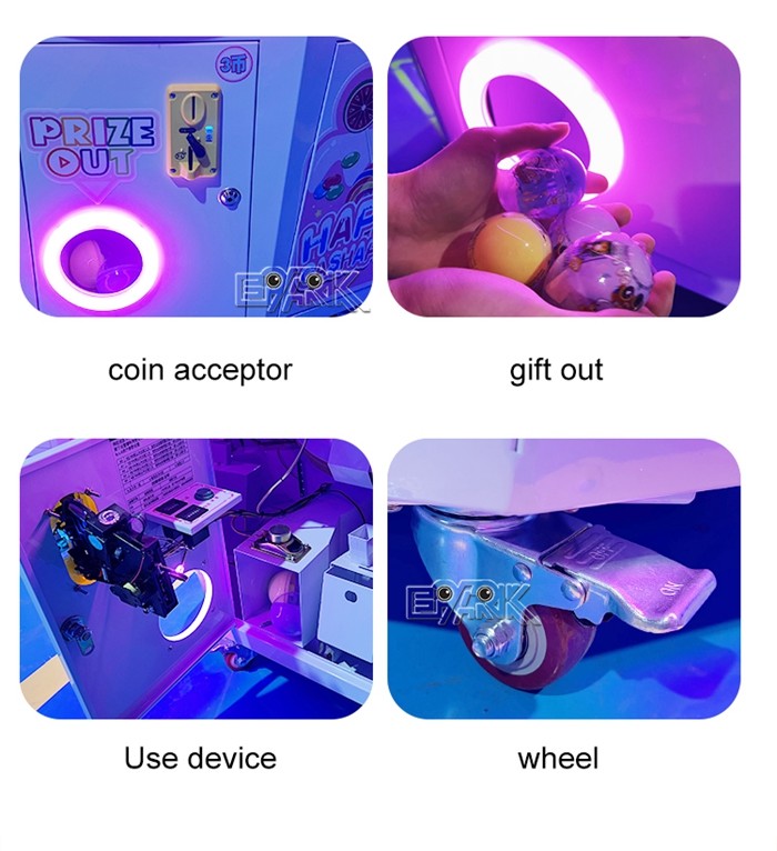 Happy Gashapon Coin Pusher Candy Crane Machine Gift Game Machine 4 Players