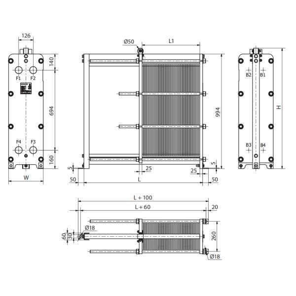 Cross Flow Metallurgy Desalination PHE Sondex S14 Plate Heat Exchanger Gaskets