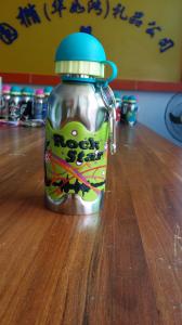 Quality 400ml single wall stainless steel water bottle with silicone gripper for sale