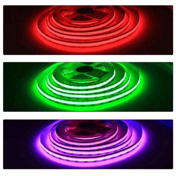 90 Ra CRI COB RGB LED Strip Light Non-Waterproof 12V 24V for Lighting Solutions Service