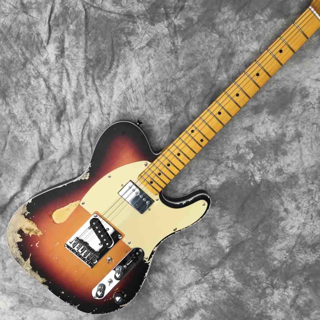 Custom Limited Edition Relic Tele Electric Guitar in Sunburst Tele Electric Guitar