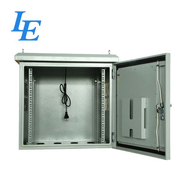 19" IP55/IP65 Metal Waterproof Outdoor Enclosure Dustproof And Water Resistance Cooling Fans Enclosure Ral7035SN Pole Mounted for Choice