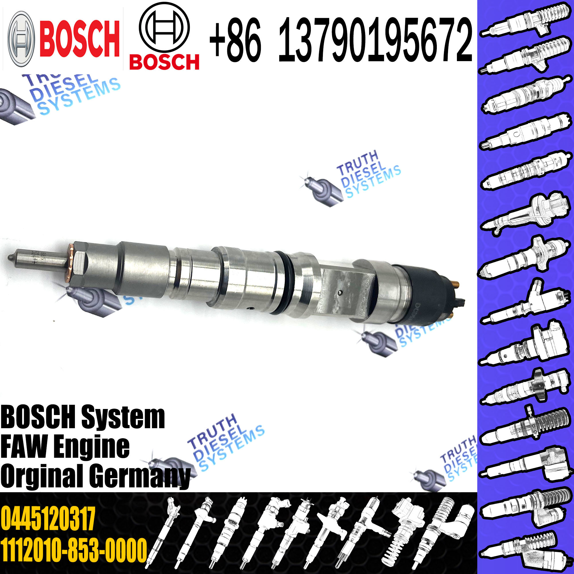 Diesel Engine Fuel Injector Assembly 0445120315 0445120316 0445120317